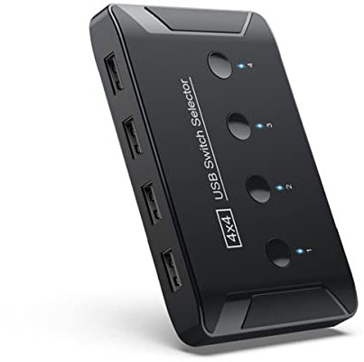 Chenyang KVM USB 2.0 HUB Switch Selector 4 Port PCs teilen 4 Geräte für Tastatur Maus Scanner Drucker