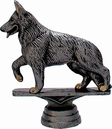 RaRu Schäferhund-Pokal auf weißem Marmorsockel montiert mit Wunschgravur (34426)