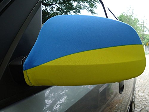Spiegelflagge/Spiegelfahne UKRAINE 1 Paar, Auto/PKW Rückspiegel/Autospiegel Fahne/Flagge/Überzug/Socke Spiegelsocken