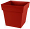 EDA - Pot de Fleur Carré TOSCANE 39 cm - Volume 38 L - 39 x 39 x H.39 cm - Rouge rubis