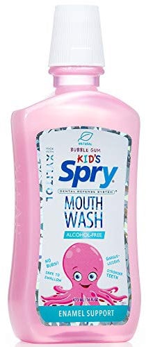 Spry Xylitol Mundspülung ohne Fluorid mit Zahnschmelz-Schutz – Sanfte, natürliche Bubble-Gum - 473 ml (1er-Pack)