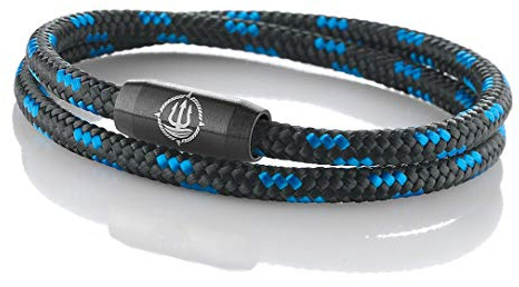 Maritimes Seemannsgarn Segeltau Armband Usedom schwarz-blau 4mm