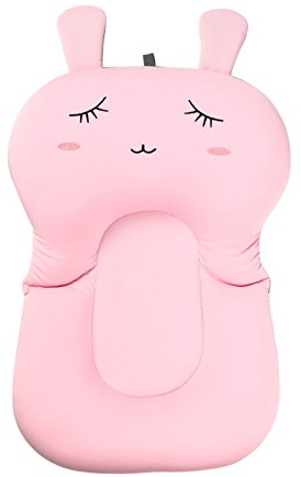 belupai Baby Bad Pad Neugeborenen Baby Faltbare Baby Badewanne Pad Stuhl Regal Neugeborenen Badewanne Sitz Infant Unterstützung Kissen Mat(Rosa Kaninchen)