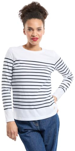 Armor Lux Damen Marinière Port-Louis Héritage Femme Pullover, Mehrfarbig (Bi9 Blanc/Rich Navy Bi9), 38 (Herstellergröße: 2)