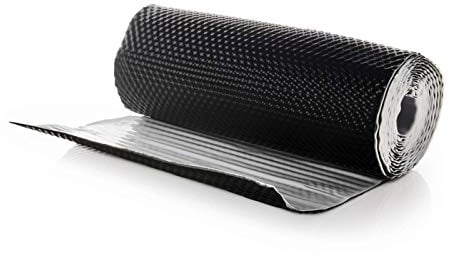 DQ-PP WANDANSCHLUSSBAND | Länge 5m | Breite 300mm | Schwarz RAL 9005 | hochwertiges Aluminium und Butyl | Selbstklebend | Dach Kaminanschlussband 3D Struktur Dachabdeckung Aluminiumband