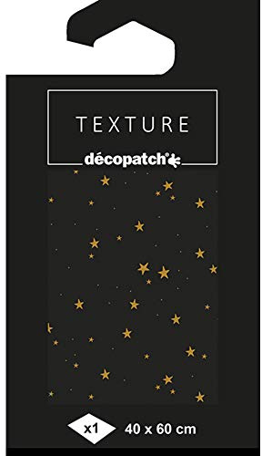 décopatch TD778C - 1 Bogen 40x60cm décopatch-Papier Motiv Texture, Sternen Gold