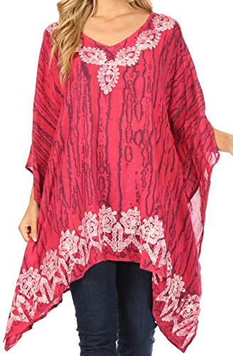 Sakkas Alizia - Chemisier en Tunique légère en Batik à Broderies légères, Cache-Poncho