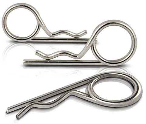 PROTECH 2 Stück Edelstahl Federsplinten 4,0mm Doppelt Splinte 4,0x64mm Stecksplint Federsplinte A2 V2A