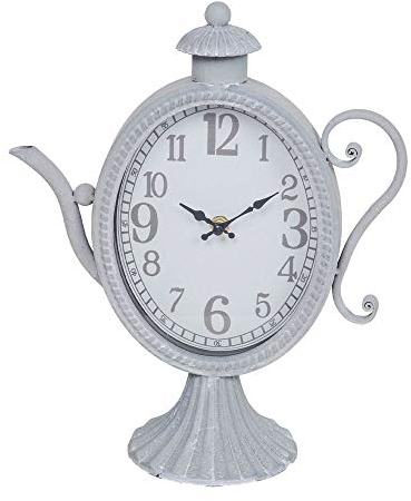 Hometime Metal Teapot Clock Grey - 31.5 x 27.5 x 12 cm