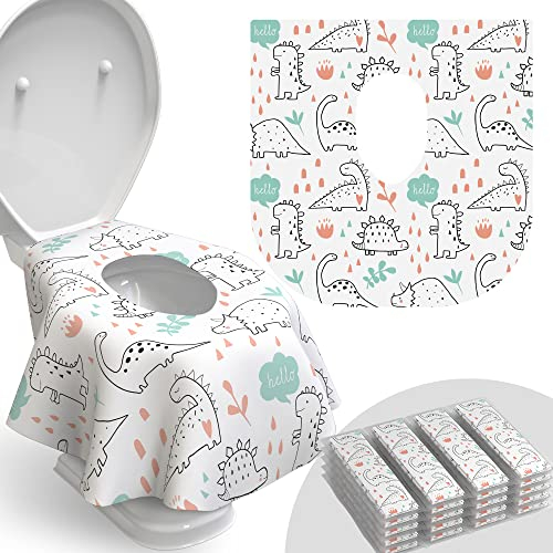 Lot de 20 housses de siège de toilette jetables imperméables, idéales pour les enfants et les adultes, emballées individuellement pour les voyages, l'apprentissage de la propreté des tout-petits dans