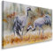 Muralo Leinwandbilder 120x80 Natur Kraniche Feld Leinwand Wandbild Kunstdruck Gras Landschaft Vögel Fauna Schlafzimmer Wohnzimmer Wanddekoration Design XXL 910 Br. 120 cm x Hö. 80 cm