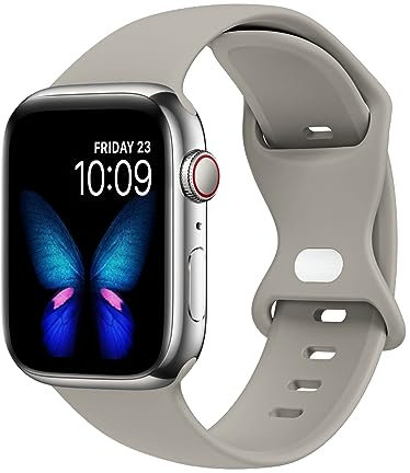 Tighesen Cinturino sportivo compatibile con Apple Watch Ultra 3/2/1 49 mm, serie 11/10 46/42 mm, 9/8/7 45/41 mm, SE 6/5/4 44/40 mm, 3/2/1 42/38 mm S/M M/L, per donne e uomini, cinturino in silicone