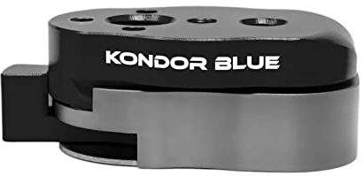KONDOR BLUE Mini Plaque à dégagement Rapide pour trépied d'appareil Photo, cardan, Moniteur vidéo, Bras Magique, Support de Flash, stabilisateur | Support Arri 3/8 et Filetage 6,35 mm (Noir | Gris)