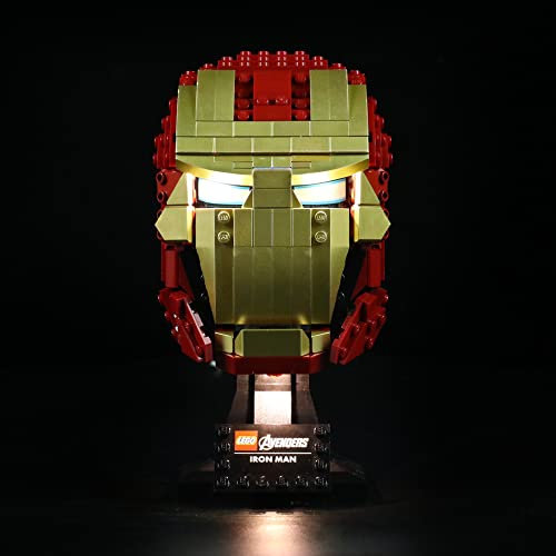 Brick Shine GC Light Kit for Lego Marvel Iron Man Helmet 76165 (Lego Set is not included) (Classic)