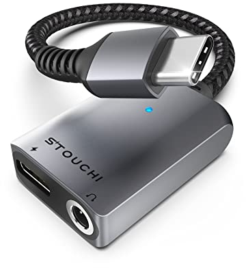 USB C Kopfhörer Adapter und Laden,Stouchi USB Typ C auf 3,5 mm Klinke Aux Adapter,Hi Res DAC,Sicheres 30W Schnellladen,Kompatibel mit i-Phone 15 Pro/Max,Samsung Galaxy S24 S23,iPad Air/Pro/Mini,Pixel