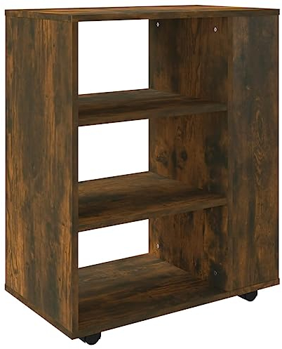 vidaXL Rollschrank, Rollcontainer mit viel Stauraum, Aktenschrank mit Rollen, Büroschrank Bürocontainer Schrank, Räuchereiche Holzwerkstoff