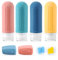 Flacon Voyage Silicone Contenant Voyage Étanches, Flacon Vide Voyage, 89ml Récipient Voyage Accessoires Kit Voyage Avion Cabine pas 100ml Format Bouteille Voyage pour Shampoing/Gel Douche/Liquides