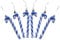 Pack of 6-13CM Glitter Candy Cane –Christmas Tree Hanging Decoration Bauble Xmas Ornament (Royal Blue)