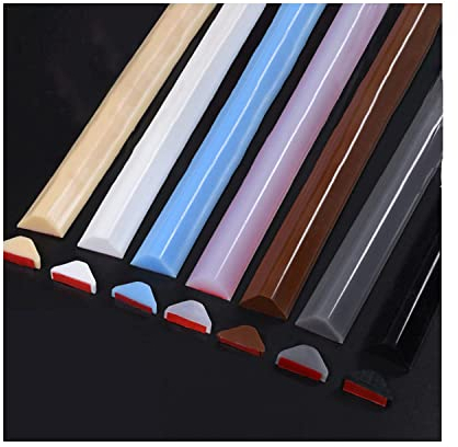 Self-Adhesive Silicone Wet Room Floor Barrier,Bath Dam Seal Trim, Shower Threshold Water Barrir,Dam Bathwater Barrier,Shower Tray Sealing Strip for Kitchen,Bathroom (Black 2m)