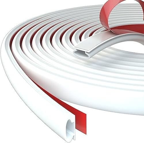 KAYLEINSTER 15m Blanco Burletes Puerta Tiras Sellado de Insonorizados Puerta de Juntas Cinta Goma Aislantes para Sellar Huecos en Marcos de Puertas y Ventanas para Puertas de Entrada,Aluminio,Madera