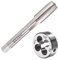 Saipor M12 x 1.25 Set di maschi e matrici metriche M12 x 1,25 mm HSS diritto scanalato macchina filettatura destra e filettatura rotonda