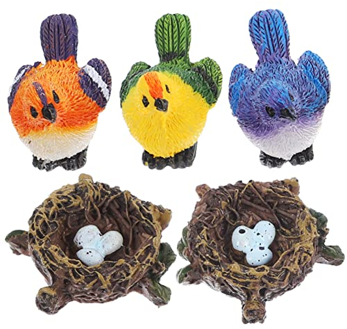 Beatifufu 1satz Miniatur Künstliches Vogel-nest Vogel-nester Für Puppenhaus Dekoration Und Mikro Landschaftsdesign Aus Hochwertigem Resin Realistische Gartenaccessoires
