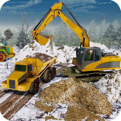 Offroad-Winter-LKW-Fahrer, schwerer Bagger, Schneepflug fahren 2023 – Schneebagger-Kranführer, Bausimulatorspiel 3d