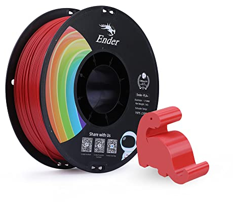 Creality Ender PLA+ Filament für 3D-Drucker, 1,75mm 3D Druck Filament, 1kg Spule, Maßgenauigkeit +/- 0,02mm, passend für die meisten FDM 3D Drucker, Rot