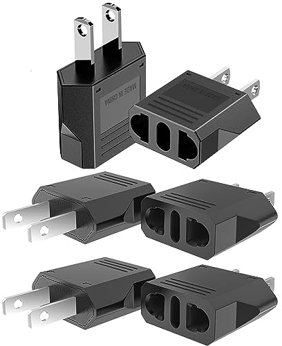 Clomnpe 6PCS Adattatore Presa Americana, Adattatore da Viaggio per spina Europea a Americana, Adattatore Presa Italiana a Spina Americana, Adattatore Universale Europea a USA/US/Canada/Messico, Tipo A