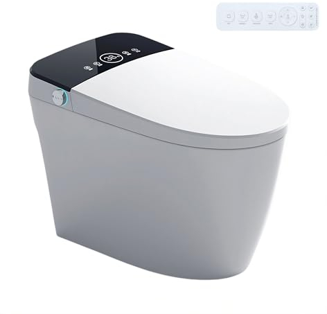 Nashi - Inodoro Japones | WC con Bidet | Agua Caliente, Taza calefactable y Secado | Tapa y Asiento con Apertura y Cierre Automático | Autolimpieza y Esterilizador UV | Mando a Distancia | Ovian Plus
