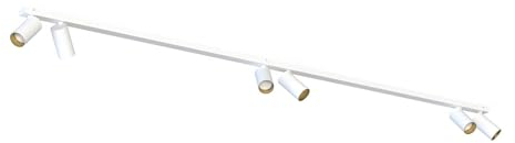 Licht-Erlebnisse Deckenstrahler lang 200 cm 6-flammig GU10 verstellbar schwenkbar Modern in Weiß Gold Deckenlampe Spot Aufputz Wohnzimmer Küche Flur