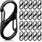 20pcs S Shaped Double Snap Hooks - Small Anti Theft Mini Carabiner Clips, Dual Spring Opening Keychain Clip for Camping, Traveling, Outdoor Sports