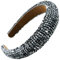 scicent Headband Strass-Stirnbänder Glitzernd Haarreifen Kristall-Glitzer Modisch Kopfhände Dick Gepolstert Breiter Haarreif Vintage Einfarbiges Haarband Frauen Mädchen - 26820