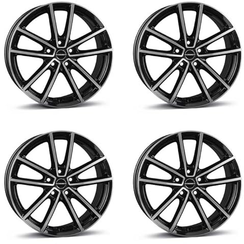 4x Borbet Felgen Alufelgen W 7x17 ET45 5x114,3 black polished glossy kompatibel mit Mazda 3 3 Sport 323 5 6 MPS 6 Sportwagon 6 626 CX-3 CX-30 CX-5 CX
