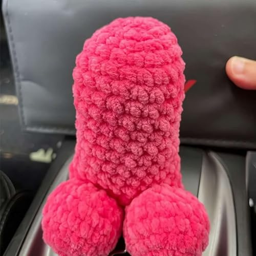 rujjftsy Lustige Auto-Dekor, Schalthebelabdeckung, Dekor, Handgefertigte Schaltknauf-Mütze, Streich-Schaltknaufschutz, Pink, Rosa D, 14 x 8 cm, Plüsch, Weich, Textil, Haken, Modisch, 1 Stück