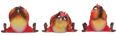 Nemesis Now Three Wise Birds 10.5cm, Resin, Cast in the Finest Resin, Expertly Hand-Painted, Red | Resin, Expertly Hand-Painted