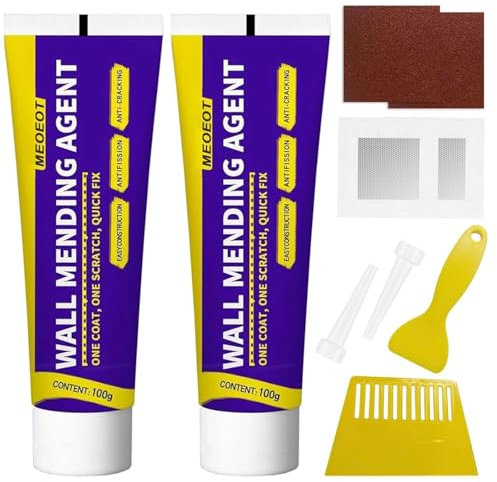 Spachtelmasse Weiß Innen, 200g Wandreparatur Creme, Löcher Wand Füllen Weiß, Wandausbesserungs Paste, effektive Reparatur von Wandkratzen, Nagellöchern, Rissen, Graffiti - Wall Repair Kit