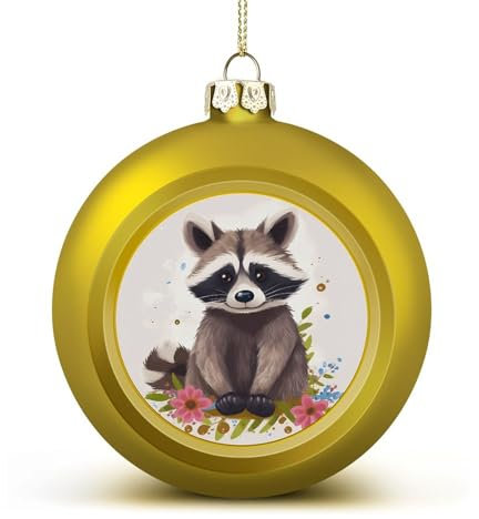 Weihnachtskugel-Ornamente, Waschbär-Druck, dekorative Anhängerkugeln, Weihnachtsbaumkugeln