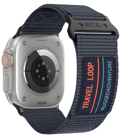 Nylon Correas para Apple Watch Ultra 2 49mm 46mm 45mm 44mm 42mm para Hombres Mujers,Correa Deportiva de Nylon Trenzado Pulsera para Apple Watch Series 10/9/8/7/6/5/4/3/2/SE/Ultra,Azul,XL