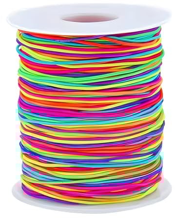 Elastische Faden Perlenschnur Gummiband Schmuckherstellung Schnur Gummikordel Regenbogen Farbe Stretch Schnur Bastelschnur Perlen Kordel für DIY Schmuck tanlishen (Farbe 1.5mm)