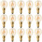 E14 Vintage LED Glühbirne 1 Watt, G40 Edison Birne Ersetzt 10 Watt Retro Glühlampen, 2200K Warmweiß Licht Kleine Globe Leuchtmittel, Amber Glas, 60 Lumen, CRI>90, Nicht Dimmbar,AC220V-240V, 15 Stück