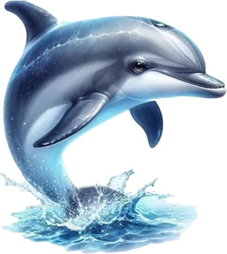 Lot de 4 autocollants en vinyle motif dauphin sautant pour décoration murale, marques et tasses, pare-chocs de voiture, douche et carrelage, toilettes, ordinateur portable et plus encore animaux
