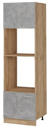 Vicco Mikrowellenumbauschrank R-Line, Küchenregal für die Mikrowelle, Beton, 60 cm