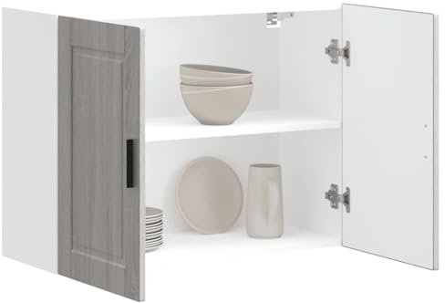 Somanki Küchen-Hängeschrank Porto Grau Sonoma Holzwerkstoff, Hängeschrank Küche, Küchenschrank, Wall Cabinet, Oberschrank - 854073