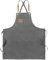 FunChaos Grigio Grembiuli in Tela, Lavoro Grembiuli per Uomini e Donne, Regolabile Grembiuli da Cuoco con 3 Tasche, Grembiule per Servire Cucina, Cottura, Pittura, Artista, Croce Posteriore