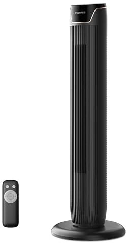 Pelonis 36 Smart Tower Fan with Remote | Ultra-Quiet 27dB Bedroom Fan | 5 Speeds & AI Auto Mode, 9H Timer, LED Display | Oscillating Cooling for Office/Home (Energy Saving 45W)