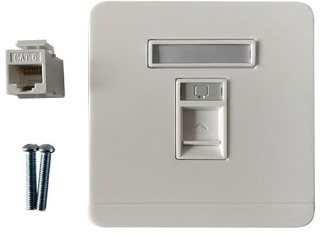 Duyeuau Prise murale LAN femelle vers femelle CAT6 RJ45 prise murale Internet prise droite Gigabit panneau mural 8,6 x 8,6 cm