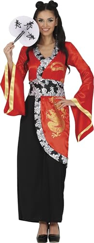 FIESTAS GUIRCA | Traditionelles chinesisches Kostüm für Erwachsene - Kleid und Gürtel - Orientalische, Geisha- und asiatische Kostüme für Halloween, Karneval und Kostümpartys - Ideal für Frauen