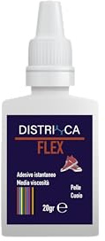 DISTRICA FLEX – Colla liquida cianoacrilica flessibile 20g trasparente, extra forte e rapida per gomma, plastica, pelle e cuoio – adesivo istantaneo universale