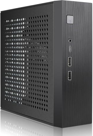 Mini ITX HTPC Boitier SFF petit facteur de forme Mini Tour PC 0,6 mm SPCC Châssis d'ordinateur Panneaux ventilés Prend en charge la carte mère Mini-ITX (170 x 170 mm) avec audio USB-C pour PC de
